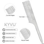 Extra-Large Aluminium Fine-Tooth Comb – Styling Comb with Handle (A6)