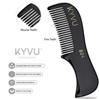 Handmade 7.5 cm Premium Cellulose Acetate (Black) Moustache & Beard Comb for Men (B24)
