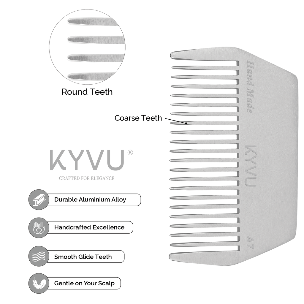 Compact Aluminium Hair Comb – Wide Styling Comb (A7)