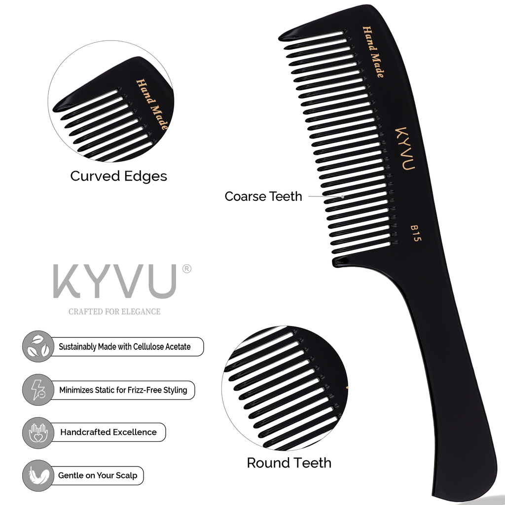 Handmade 21.8 cm Coarse Hair Styling Comb (B15)