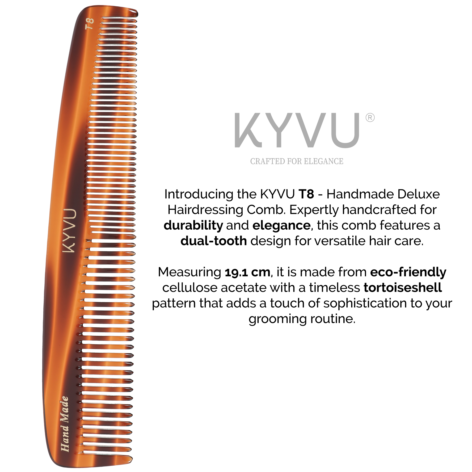 Handmade 19.1 cm Deluxe Hairdressing Comb (T8)