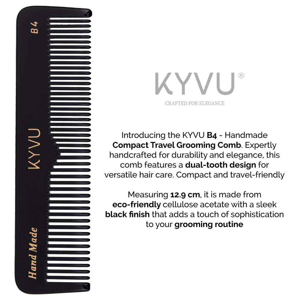Handmade 12.9 cm Compact Travel Comb (B4)