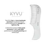 Handmade 7.5 cm Aluminium (6163 Grade) Moustache & Beard Comb for Men (A24)