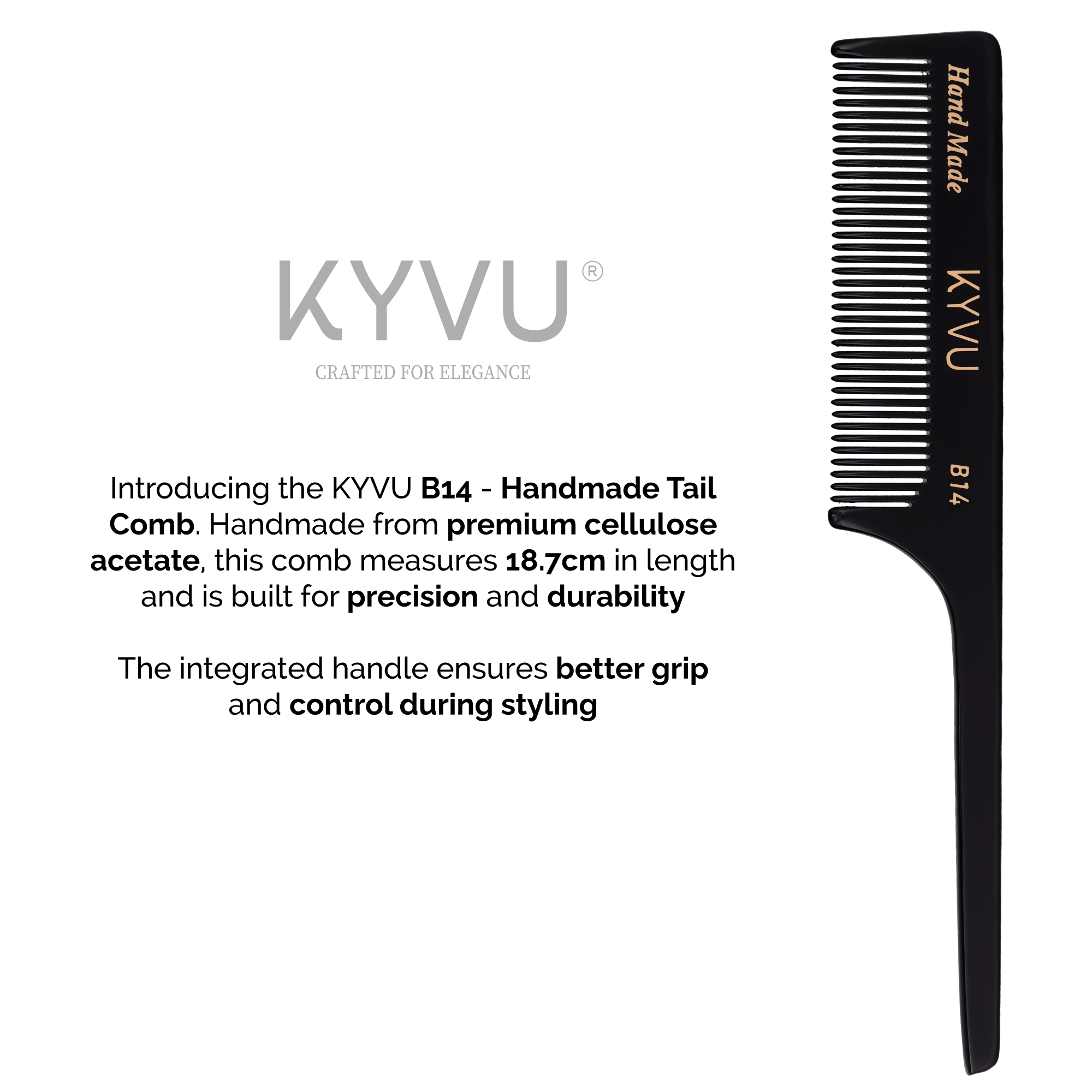 Handmade 18.7 cm Tail Comb (B14)