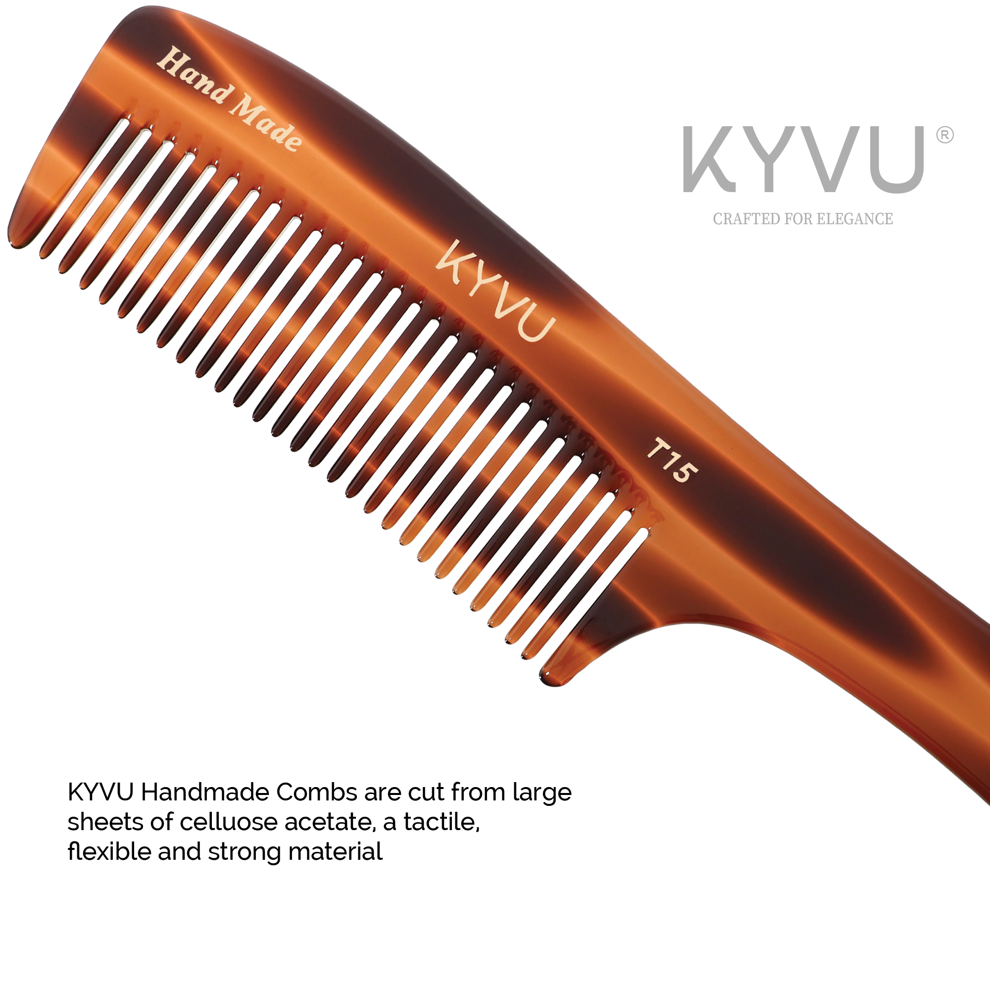 Handmade 21.8 cm Coarse Hair Styling Comb (T15)