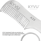 Handmade 7.5 cm Aluminium (6163 Grade) Moustache & Beard Comb with Key Ring (A25)