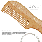 Handmade 7.5 cm Beechwood Moustache & Beard Comb with Key Ring (W25)