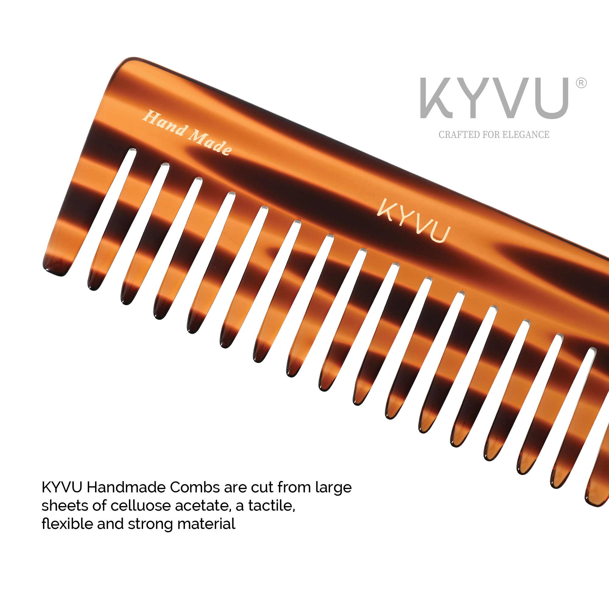 Handmade 15.6 cm Wide-Tooth Detangling Comb (T22)