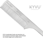 Extra-Large Aluminium Fine-Tooth Comb – Styling Comb with Handle (A6)