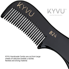 Handmade 7.5 cm Premium Cellulose Acetate (Black) Moustache & Beard Comb for Men (B24)