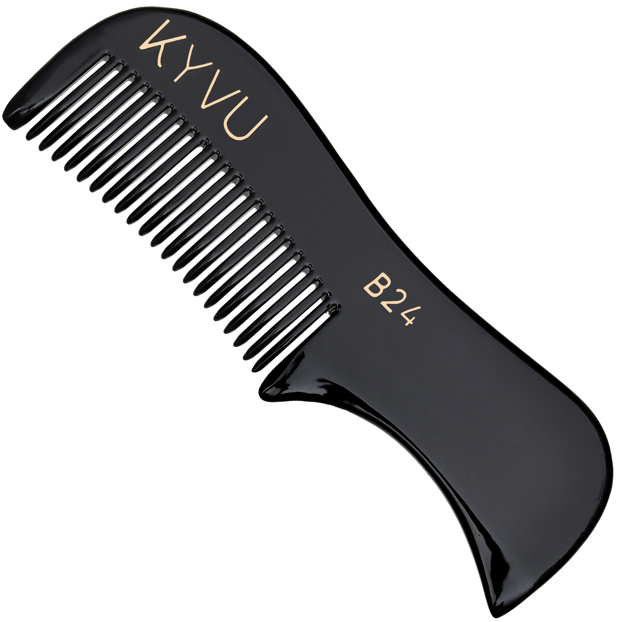 Handmade 7.5 cm Premium Cellulose Acetate (Black) Moustache & Beard Comb for Men (B24)