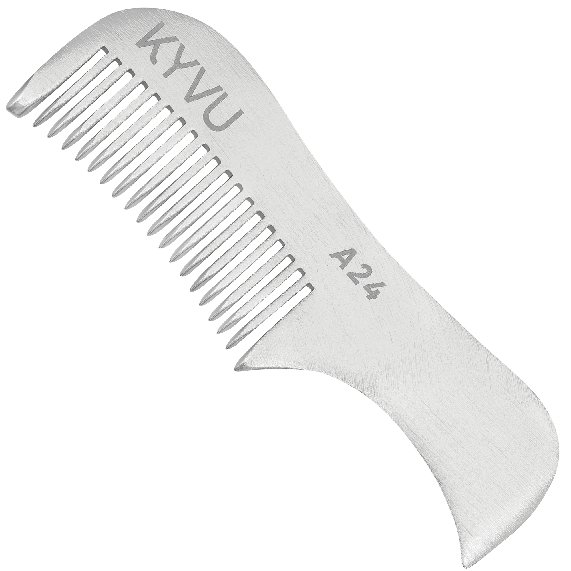 Handmade 7.5 cm Aluminium (6163 Grade) Moustache & Beard Comb for Men (A24)