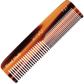 KYVU T27 handmade tortoiseshell pocket comb 10.9cm dual coarse fine teeth, ultra-light 9g cellulose acetate for thick curly textured hair wet dry grooming