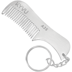 Handmade 7.5 cm Aluminium (6163 Grade) Moustache & Beard Comb with Key Ring (A25)