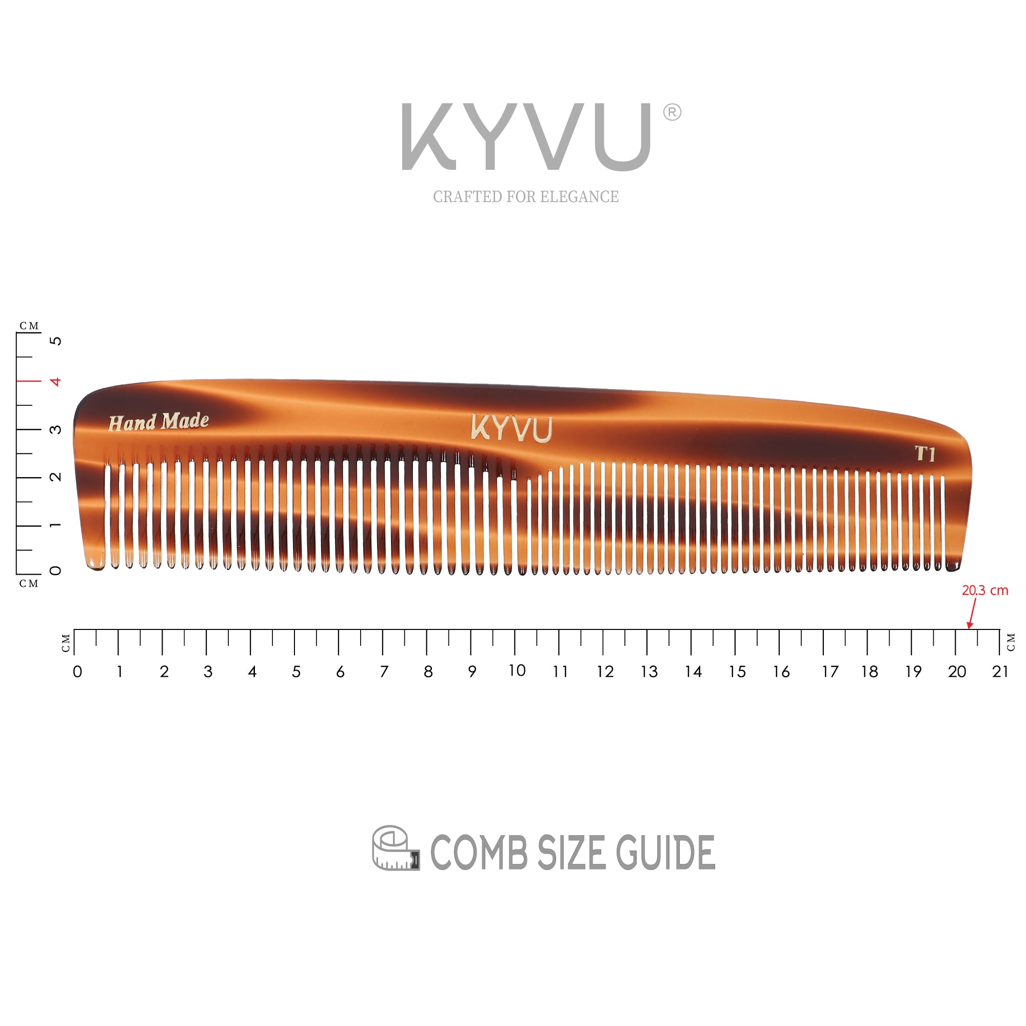 Handmade 20.3 cm Styling & Grooming Comb (T1)