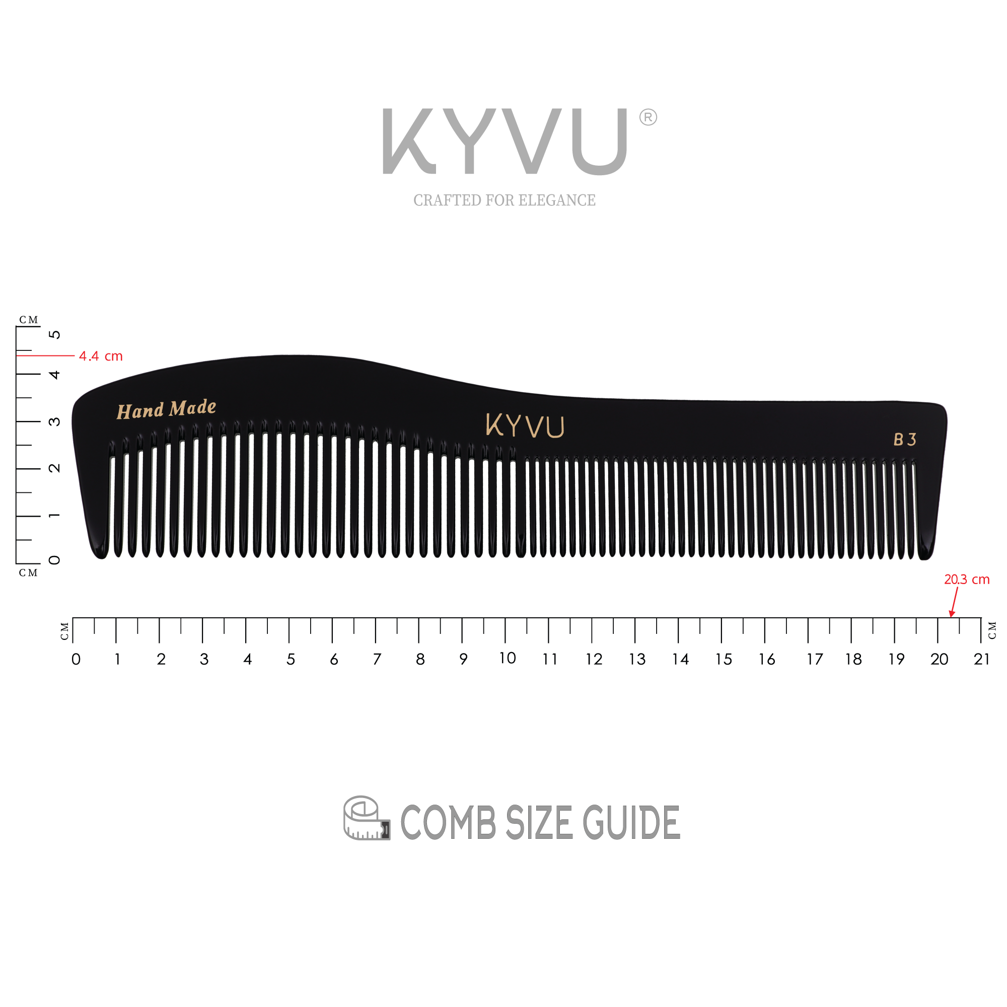 Handmade 20.3 cm Grooming & Styling Comb (B3)