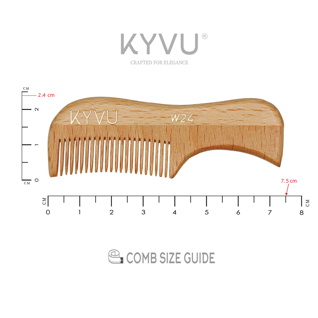 Handmade 7.5 cm Beechwood Moustache & Beard Comb for Men (W24)