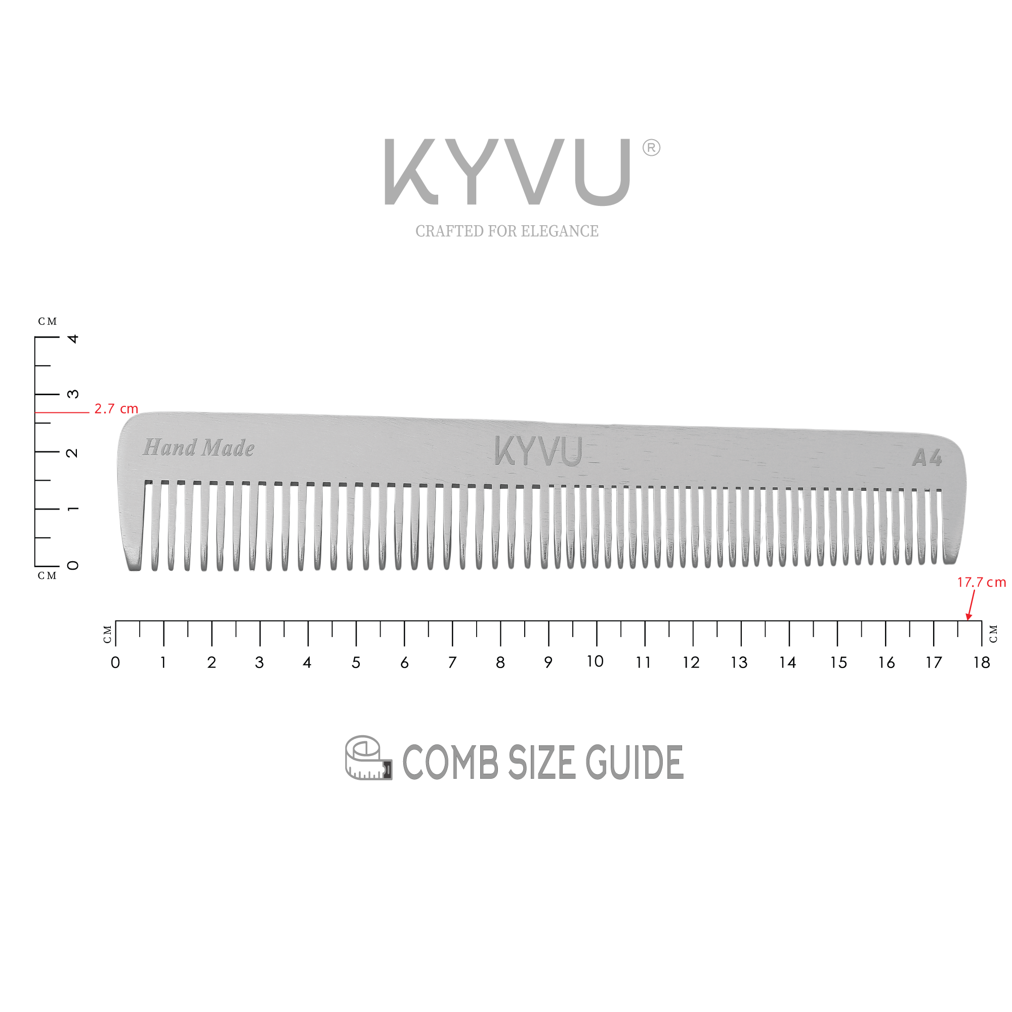 Large Aluminium Dual-Tooth Comb – Hairdressing Comb (A4)