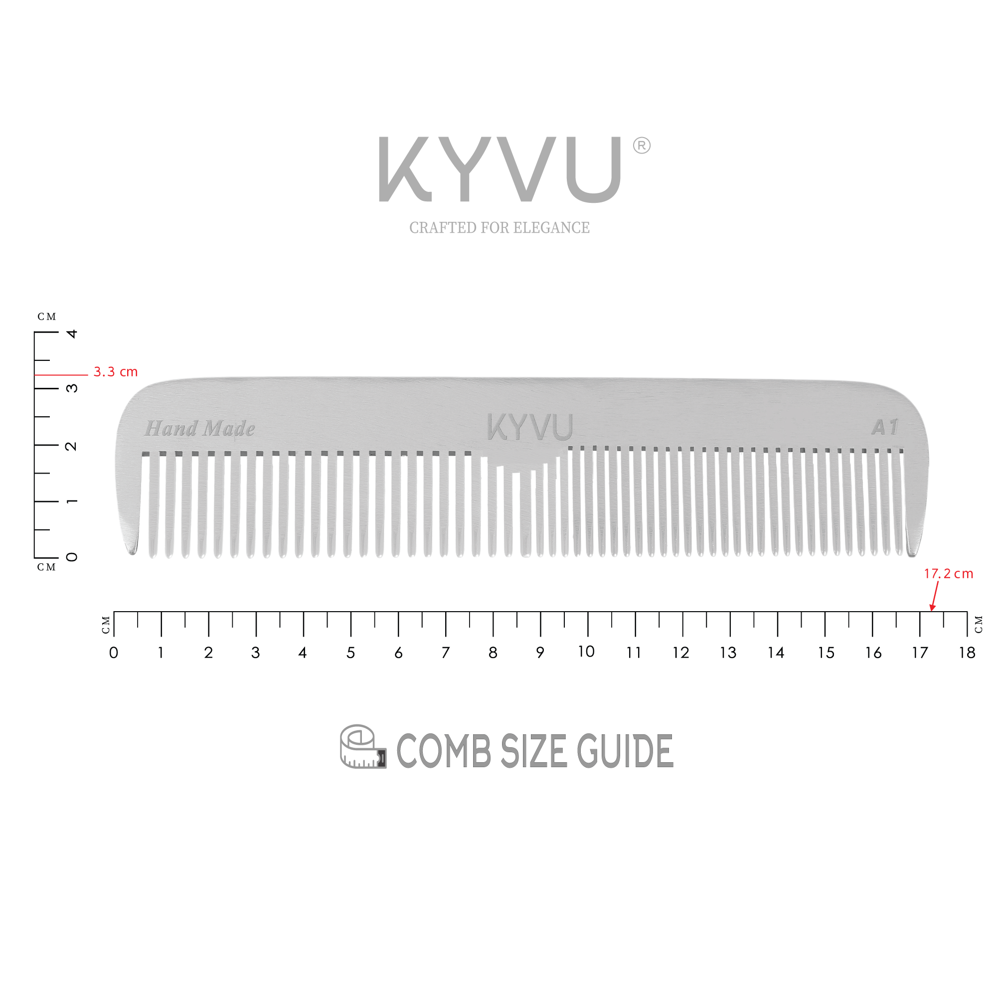 Large Aluminium Dual-Tooth Comb – Hairdressing Comb (A1)