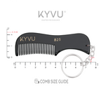 Handmade 7.5 cm Premium Cellulose Acetate (Black) Moustache & Beard Comb with Key Ring (B25)